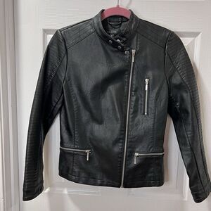 Halogen Quilted Faux Leather Moto Jacket Size XSmall Petite‎